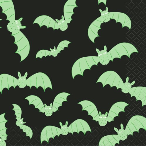 Holiday Home® Batting Around Beverage Napkins - Black/Green Perspective: front
