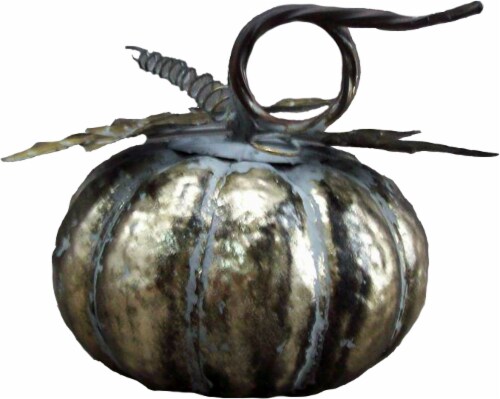 HD Designs Metal Pumpkin Decor - Gold Perspective: front