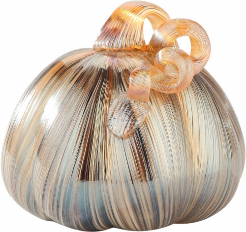 HD Designs Glass Pumpkin - Gold/Gray Perspective: front