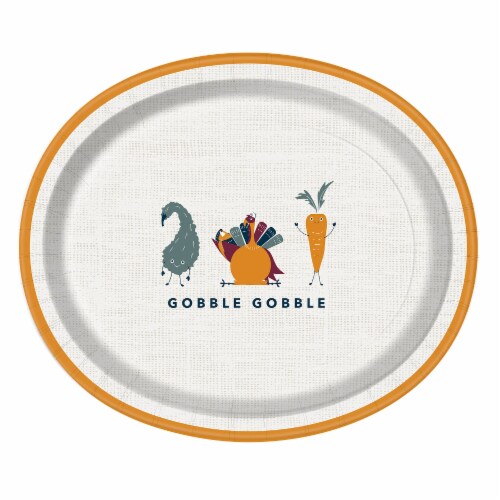 Holiday Home Gobble Gobble Harvest Oval Platter - 8 pk Perspective: front