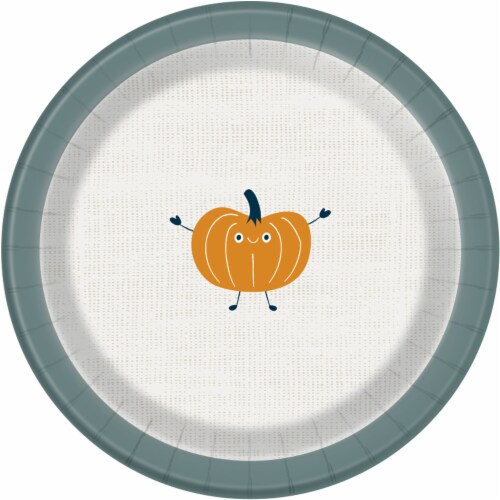 Holiday Home Pumpkin Paper Plates Perspective: front