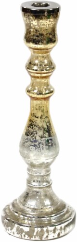 HD Designs® Holiday Glass Taper Candle Holder - Antique Gold Perspective: front
