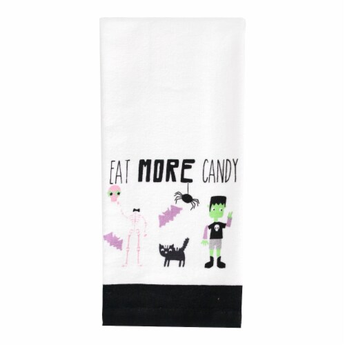 Holiday Home Eat More Candy Fiber Reactive Kitchen Towel Perspective: front