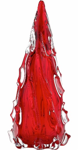 HD Designs Holiday Glass Christmas Tree - Red Perspective: front