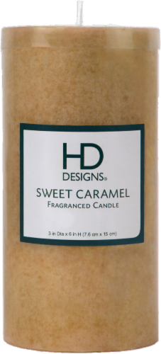 HD Designs® Sweet Caramel Pillar Candle - Tan Perspective: front