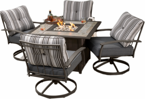 HD Designs Outdoors Northridge Chair and Firepit Set Perspective: front