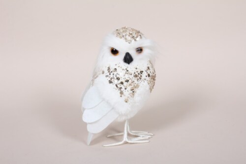 Holiday Home™ Glitter Owl - White Perspective: front