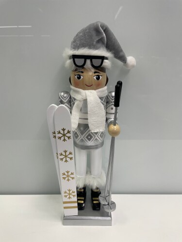 Holiday Home Ski Nutcracker - Silver Perspective: front