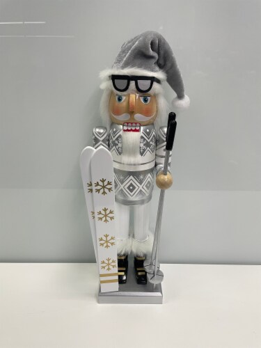 Holiday Home Santa Ski Nutcracker - Grey Perspective: front