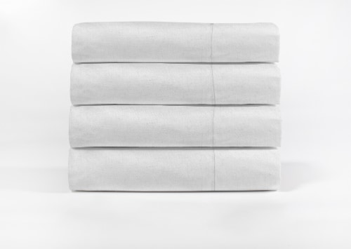 4-Piece Linen Bamboo Blend Sheet Set King / White