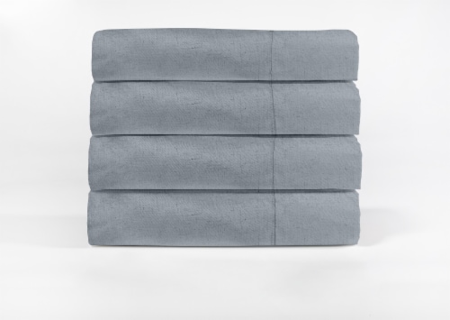 Modavari Home Fashions Linen Sheet Set - 4 Piece - Gray Perspective: front