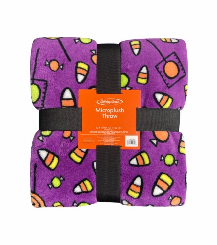 Holiday Home I Want Candy Halloween Throw Perspective: front