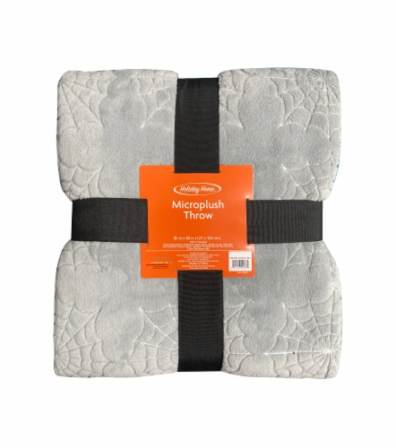 Holiday Home Crossing Webs Halloween Throw Perspective: front