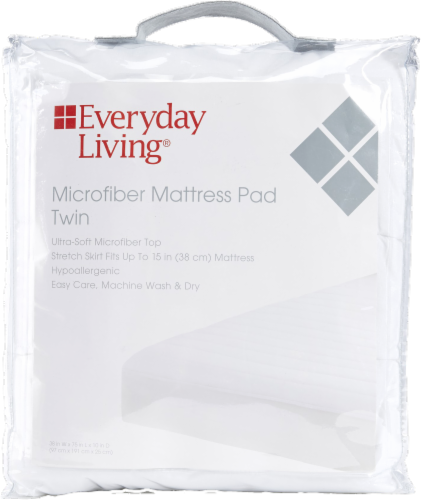 Everyday Living® Microfiber Mattress Pad - White Perspective: front