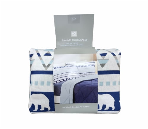 HD Designs Flannel 2 pack Nature Stripe Pillow Case Perspective: front