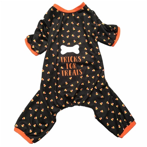 Holiday Home Bone Tricks for Treats Medium Pet Pajamas Perspective: front