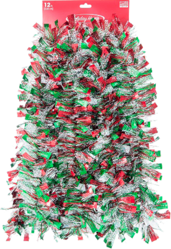 Christmas Multi Colored Beaded Garland Acrylic Glittered Red White Green  D4053, 1 - Kroger