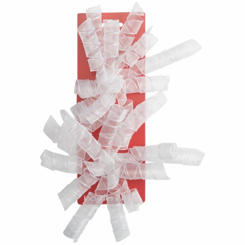 Holiday Home® White Sheer Curl Swirl Gift Bows Perspective: front