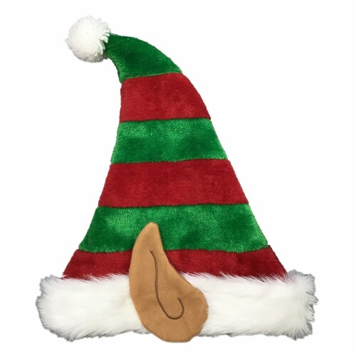 Holiday Home Striped Elf Hat - Green/Red Perspective: front