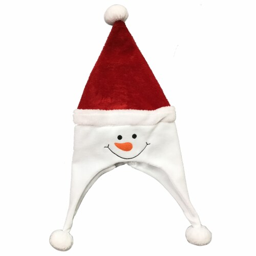 Holiday Home Snowman Face Santa Hat Perspective: front