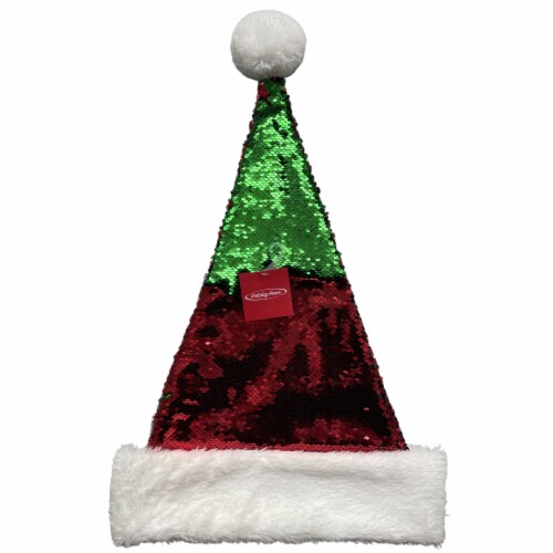 Holiday Home Flip Side Sequin Santa Hat Perspective: front
