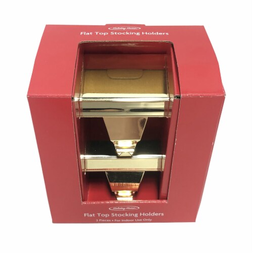 Holiday Home® Gold Flat Top Christmas Stocking Holders Perspective: front