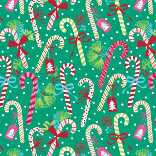 Holiday Home® Candy Canes Gift Wrap Perspective: front