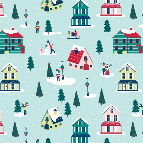 Holiday Home Holiday Village Gift Wrap Perspective: front