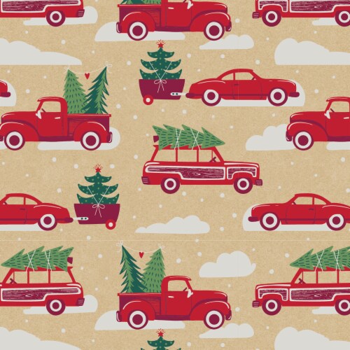 Holiday Home® Gift Wrap - Christmas Cars Perspective: front