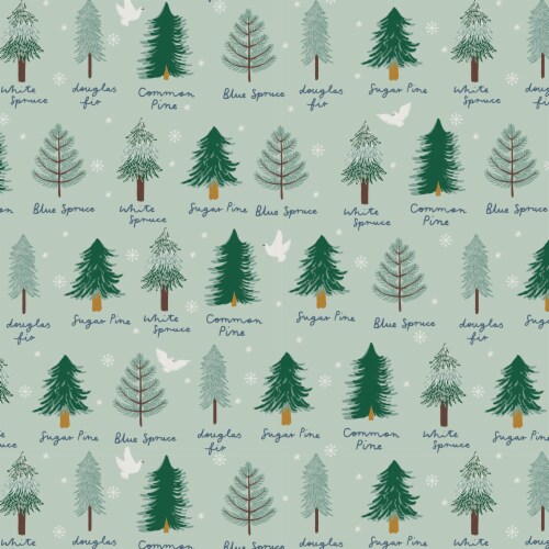 Holiday Home® Foil Tree Gift Wrap - Green Perspective: front