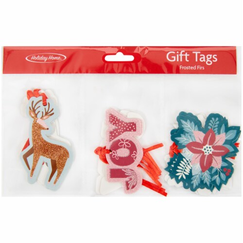 Holiday Home® Frosted Firs Gift Tags Perspective: front