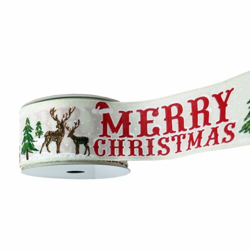 Holiday Home Merry Christmas Ribbon Perspective: front