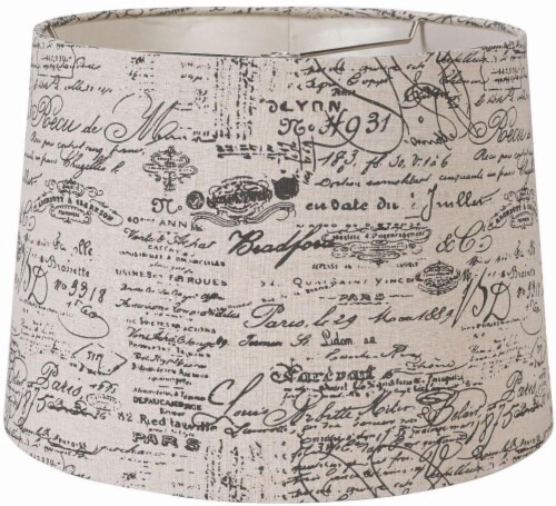 HD Designs Drum Lamp Shade - Script Print Perspective: front