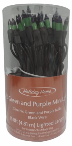 Holiday Home® Mini Lights - Green/Purple Perspective: front