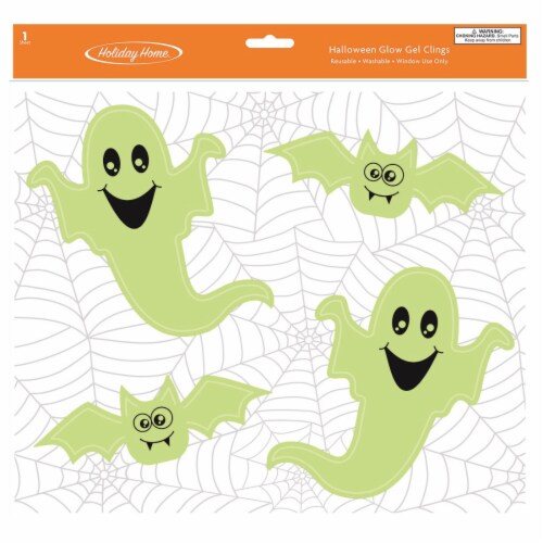 Holiday Home® Halloween Glow Ghost Gel Cling Perspective: front