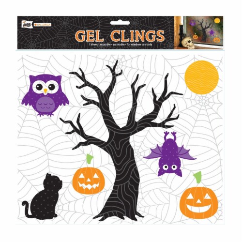 Holiday Home® Halloween Tree Gel Cling Perspective: front