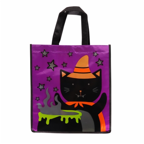 Holiday Home Witch Cat Treat Bag Perspective: front