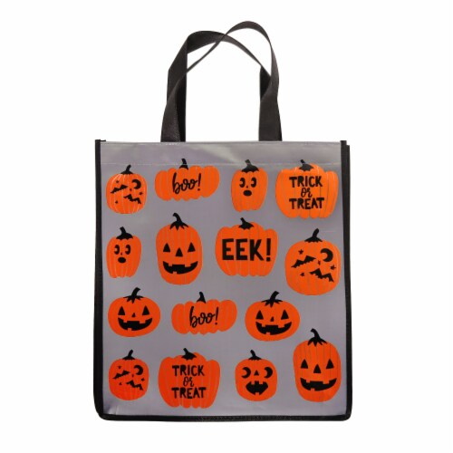 Holiday Home Foil Pumpkin Toss Treat Bag Perspective: front