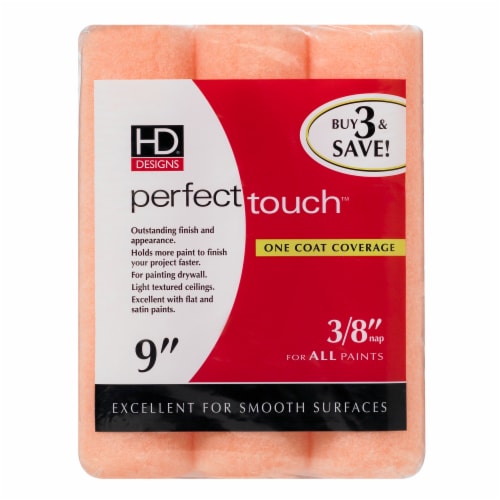 HD Designs Perfect Touch Roller Covers - 3 Pack - Pink Perspective: front