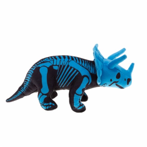 Holiday Home Halloween Skeleton Dino Plush - Blue/Black Perspective: front
