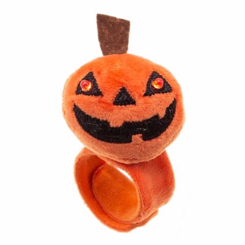 Holiday Home Halloween Pumpkin Snap Bracelet Perspective: front