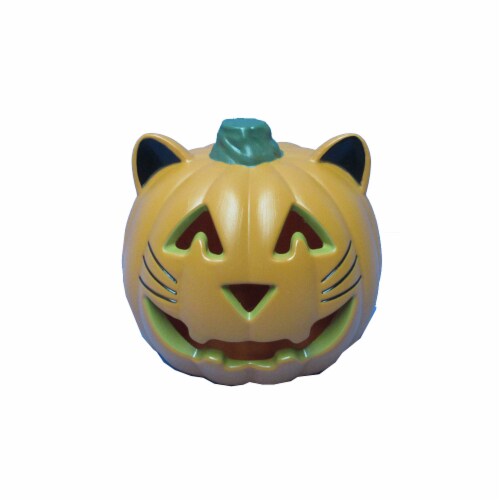 Holiday Home® Light Up Cat Pumpkin Decoration Perspective: front