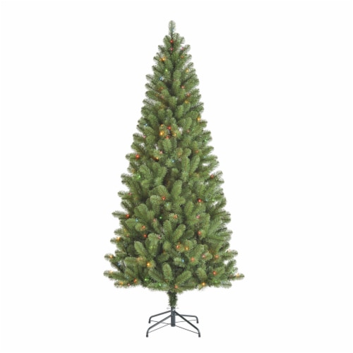Holiday Home Edisto Noble Fir Tree with Multicolored Lights Perspective: front