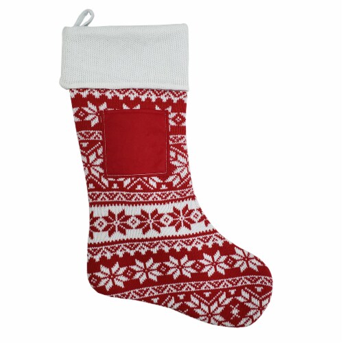 Holiday Home 21 in Fairaisle Monogram Stocking Perspective: front