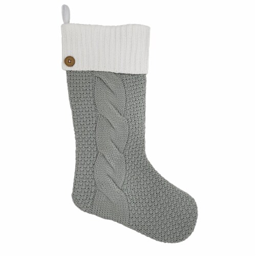 Holiday Home Grey Knit Stocking Perspective: front