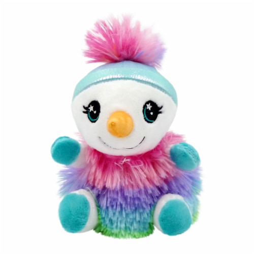 Holiday Home Rainbow Fluffy Snowman Perspective: front