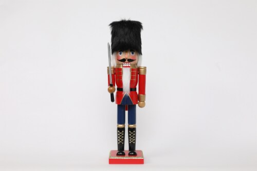 Holiday Home 14in Fur Hat Christmas Nutcracker Perspective: front