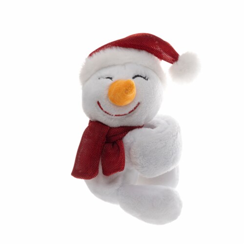 Holiday Home Christmas Snowman Plush Toy Wrist Slap Perspective: front