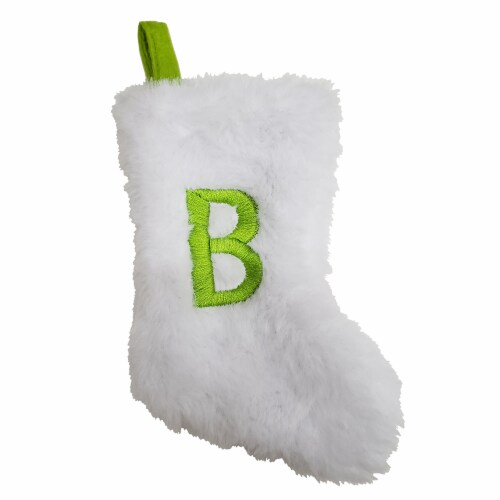 Holiday Home White Plush Mini Stocking - B Perspective: front