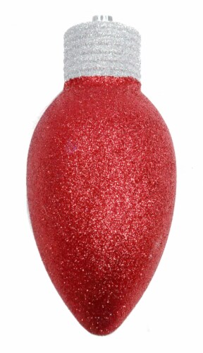 Holiday Home Shatterproof Ornament Bulb - Glitter Red Perspective: front